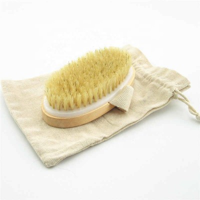 Dry Skin Body Soft Natural Bristle Brush Wooden Bath Shower Bristle Brush SPA Body Brush without Handle