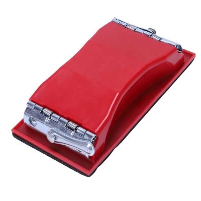 Rectangle Paper Grit Sandpaper Holder Hand Sander Red Black